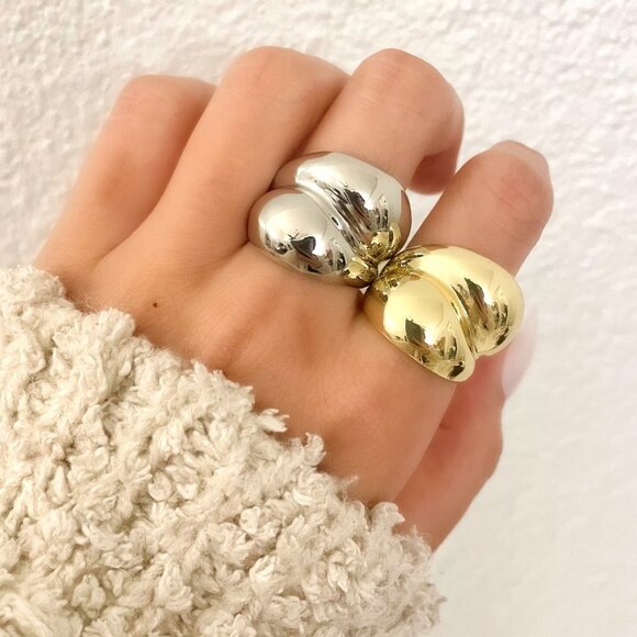 Jewelry - 925 Sterling Silver Chunky Ring Thick Dome Ring Silver Statement Ring Bold Ring